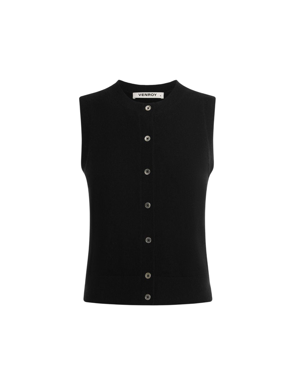 Venroy Button Tank flat lay on a white background