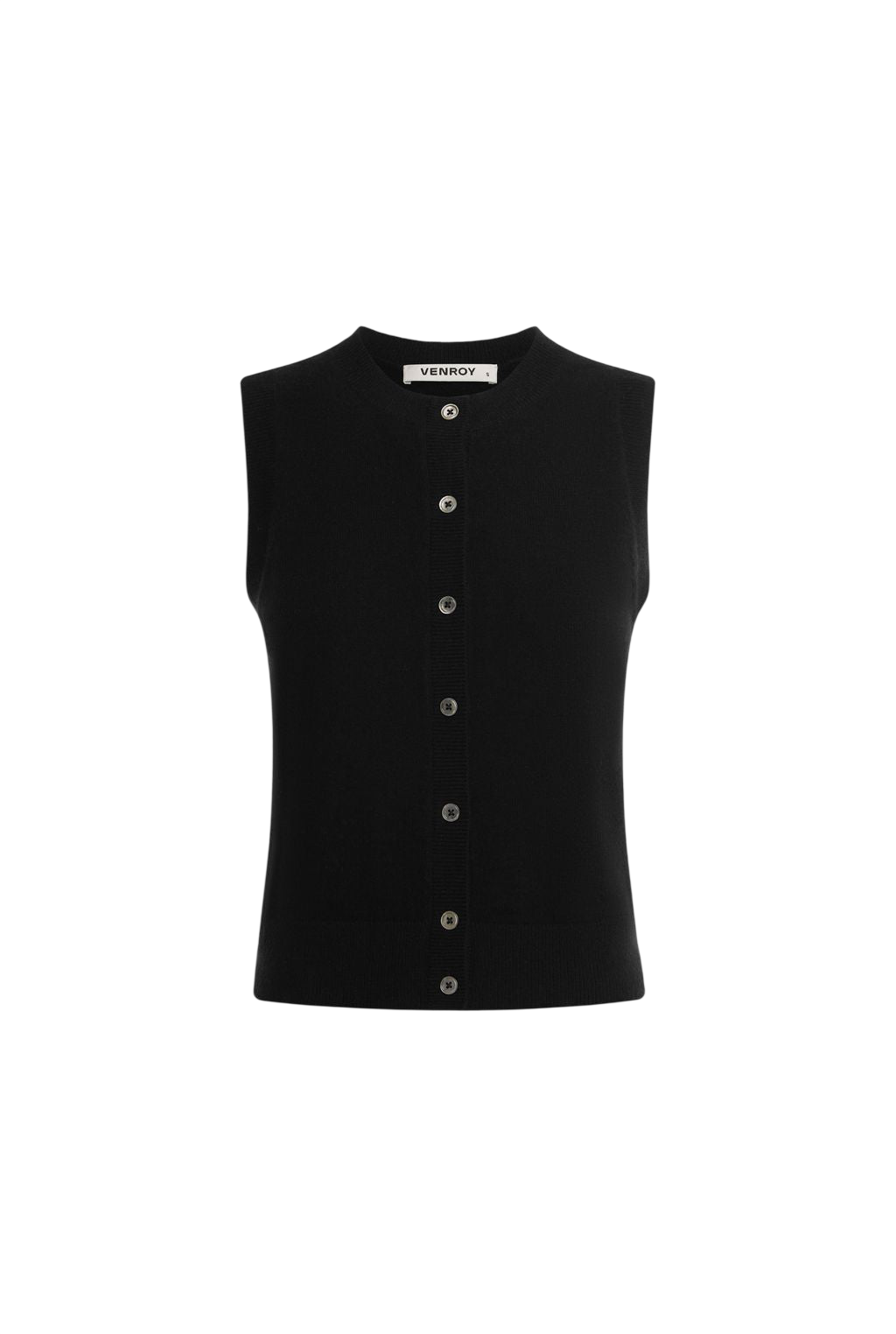 Venroy Button Tank flat lay on a white background