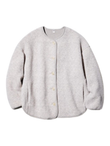 Pile Lined Fleece Relaxed Silhouette Cardigan