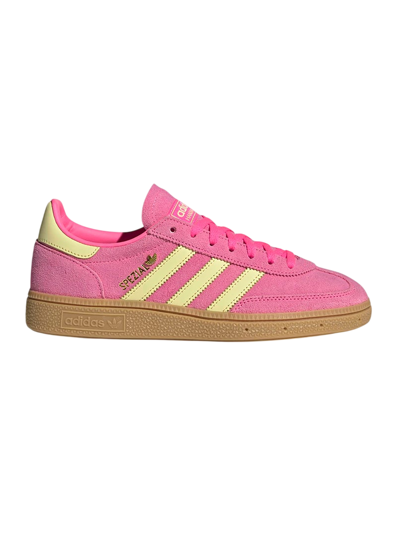 adidas Handball Spezial in pink on a white background