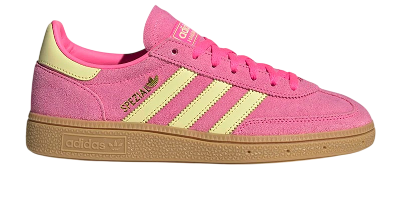 adidas Handball Spezial in pink on a white background