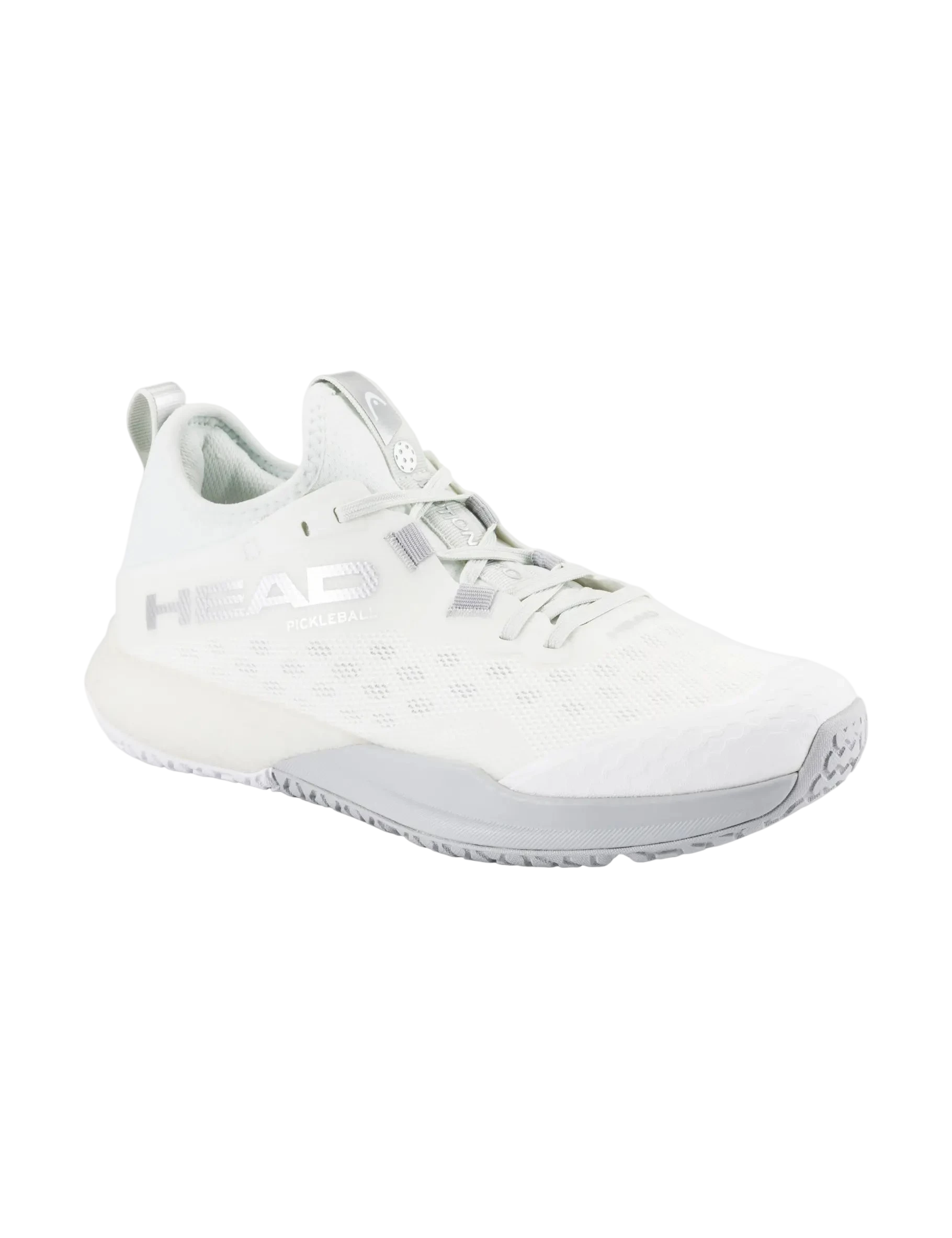 White And Light Grey motion pro pickleball shoes tennis shoe, front view on white background