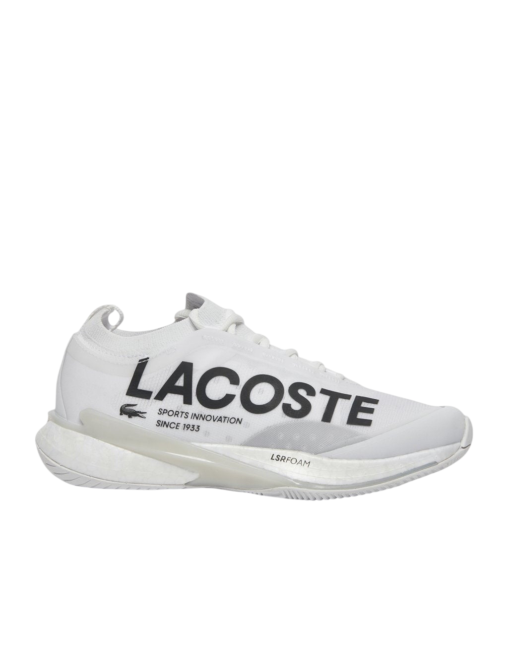 Lacoste AG-LT25 Lite Tennis Shoe in white on a white background