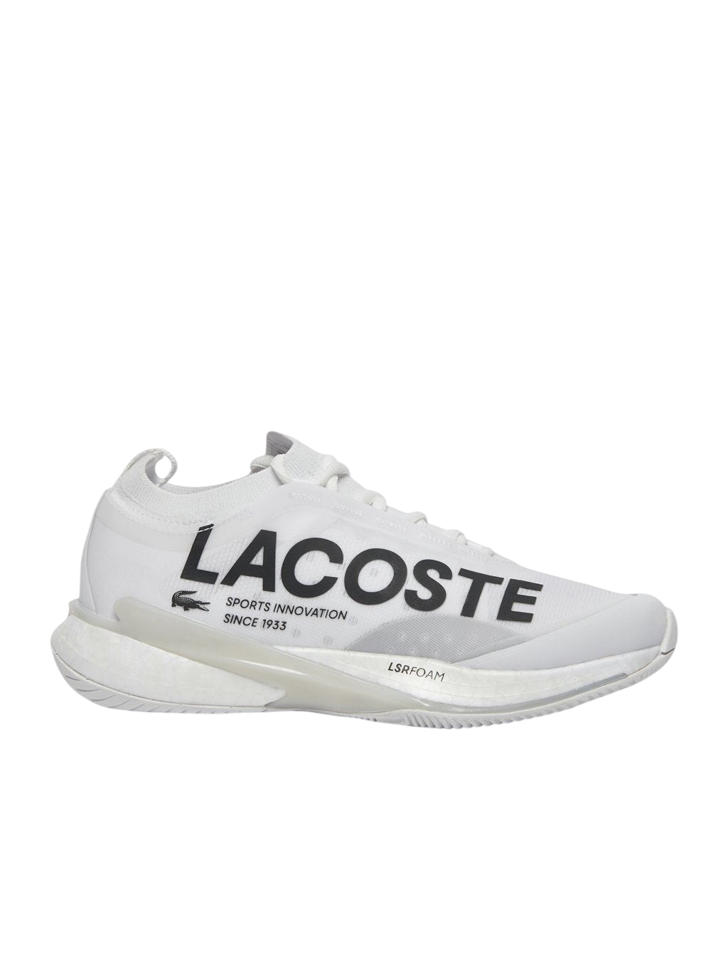 Lacoste AG-LT25 Lite Tennis Shoe in white on a white background