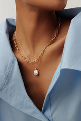 Square Pearl Baya Pendant Necklace