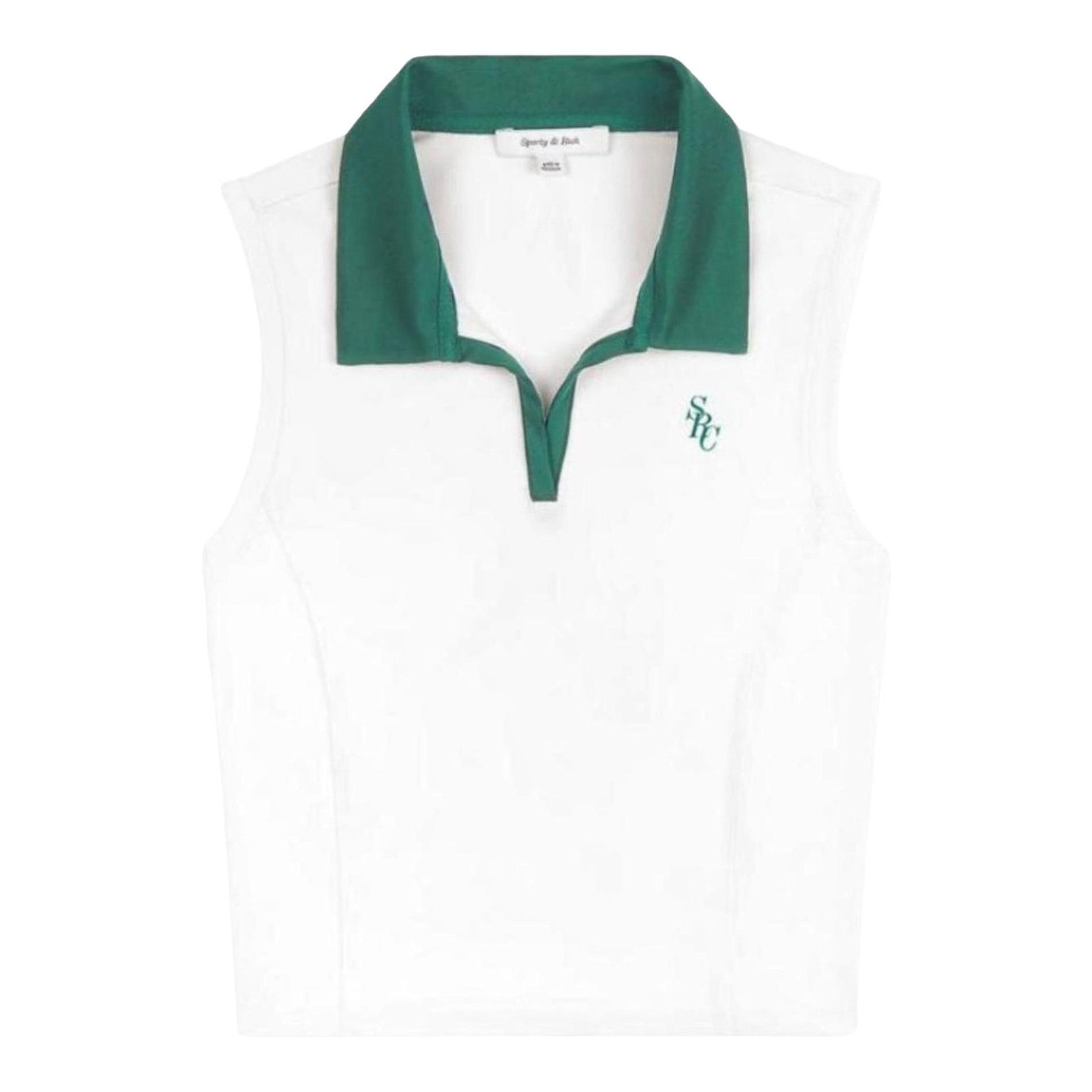 Model wearing Sporty & Rich SRC Sports Polo Vest