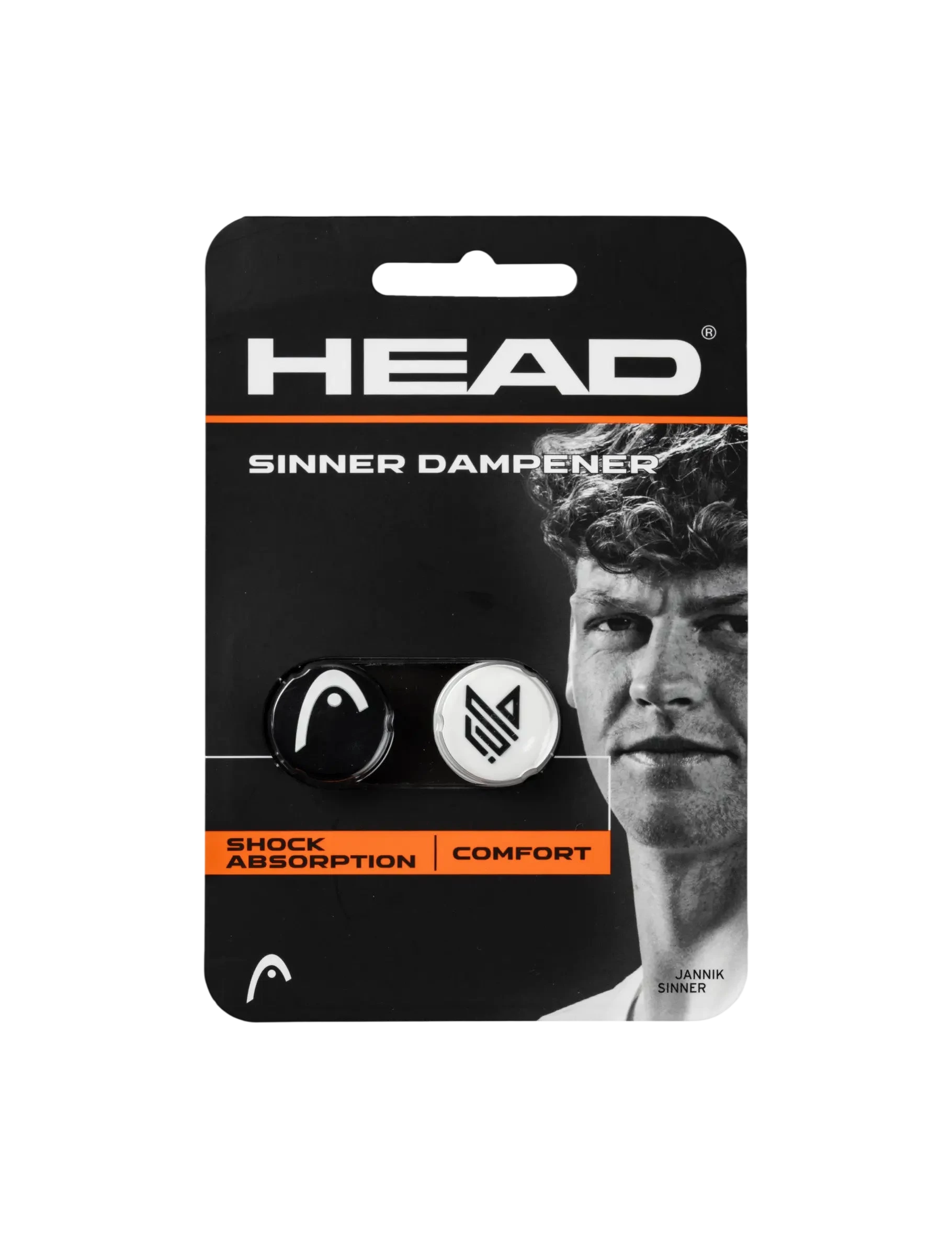 Sinner Tennis Dampener, front view on white background