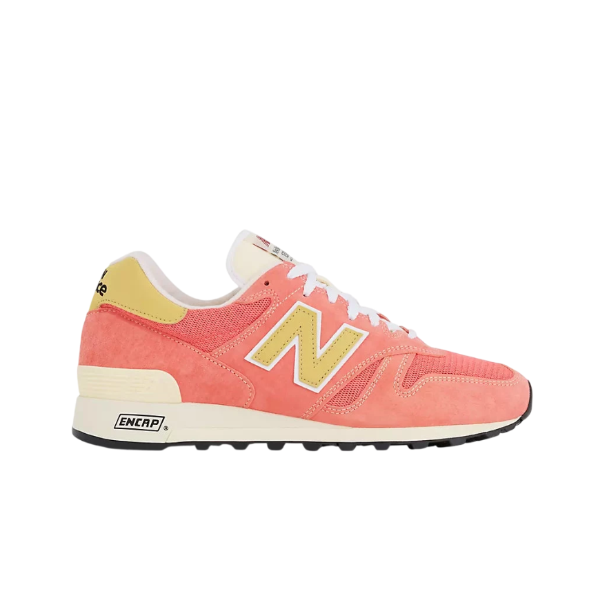New Balance Made in USA 1300 in blue and horn on a white background
