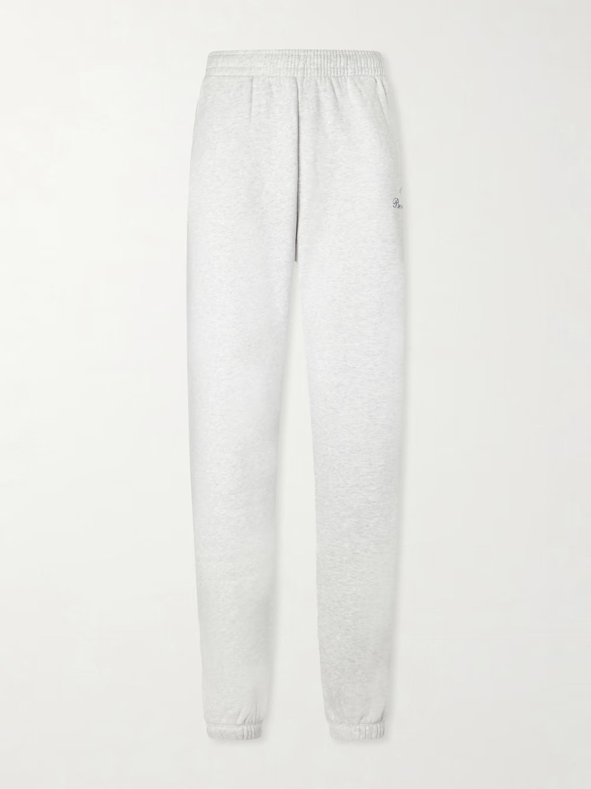 light grey tracksuit pants on a white background