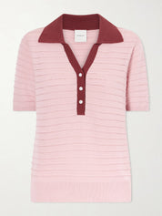 Wren Cotton-Blend Knitted Polo Sweater