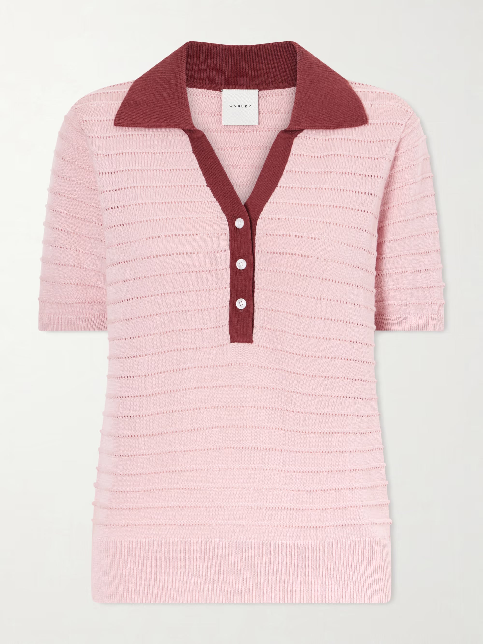 Wren Cotton-Blend Knitted Polo Sweater