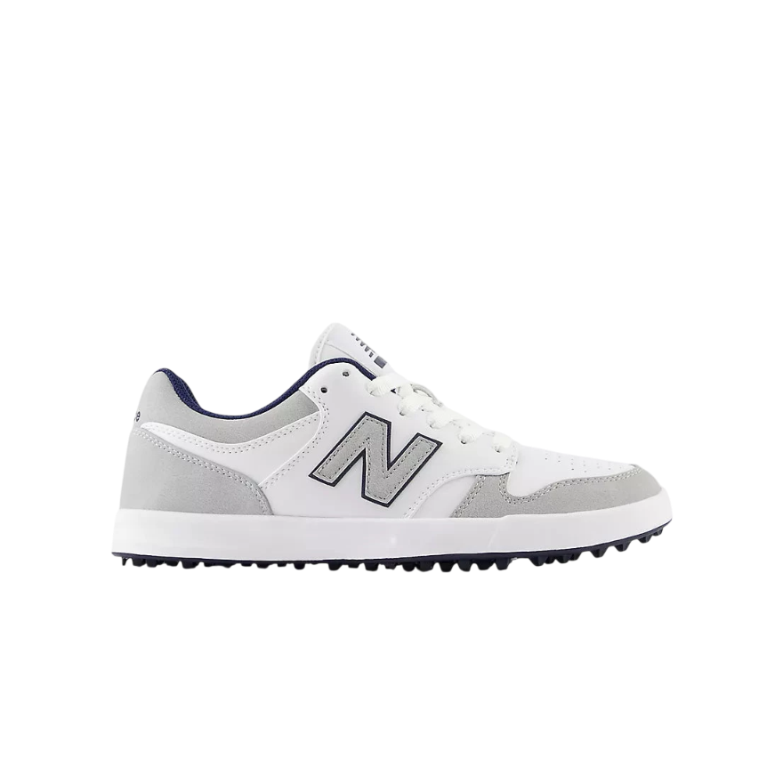 New Balance 480 Golf SL in white navy on a white background